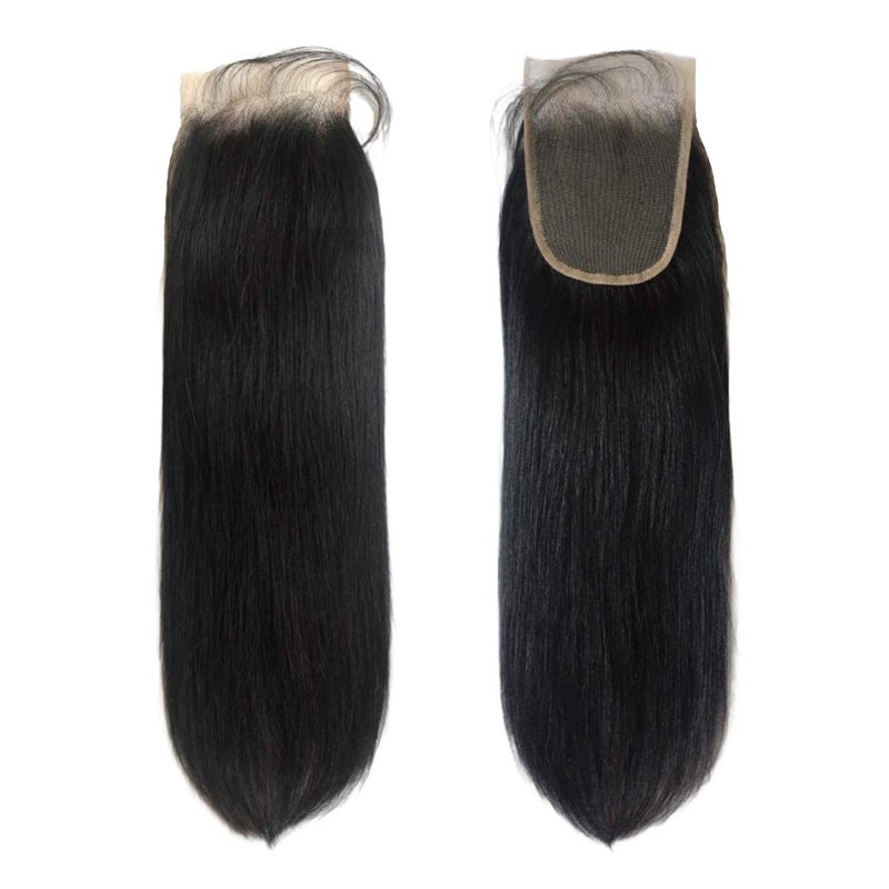 JOE GREEN CO Joe Green 4x4 +1â€ HD Transparent Closure with 100% Virgin Remy Human Hair Pre-Plucked Baby Hair Natural Color (Straight, 10 Inch (Pack of 1)) - Image 1